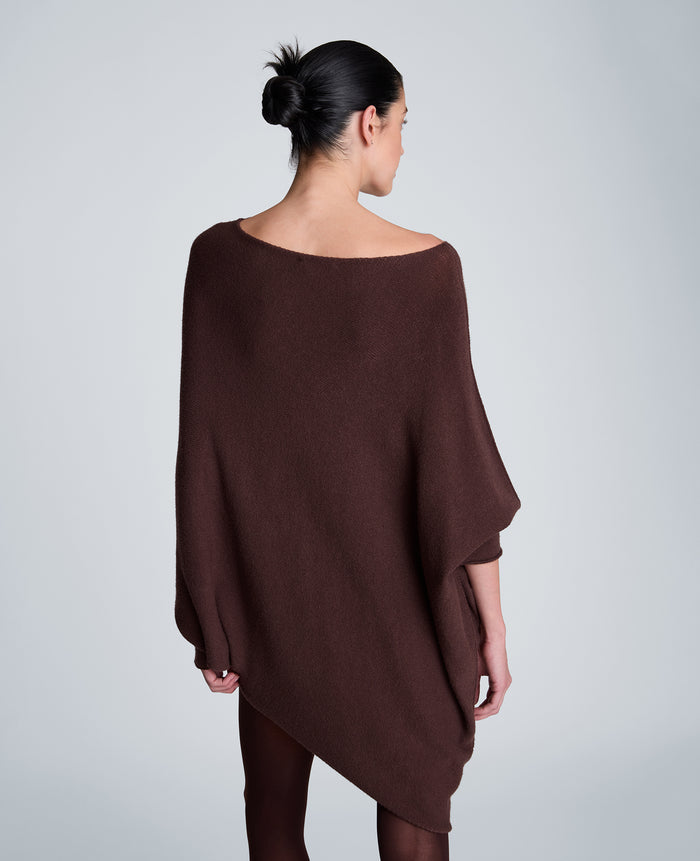 Asymmetrical Drape Neck Jersey Body Sweater