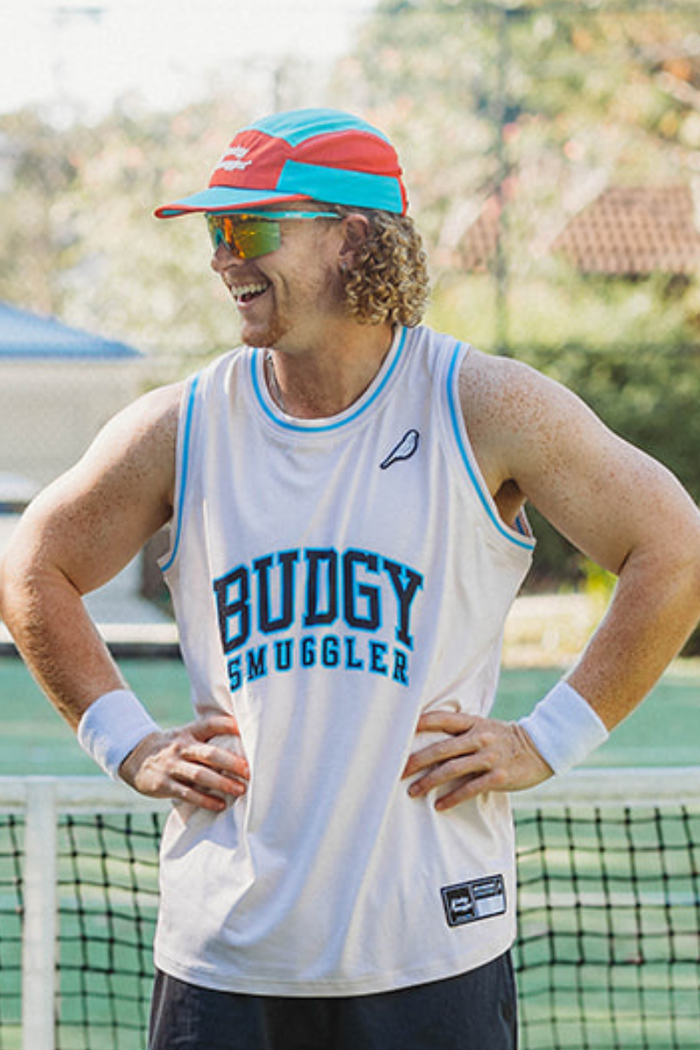 Basketball Singlet in Cream Block
