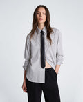 Boyfriend Button Down Shirt with Tie
