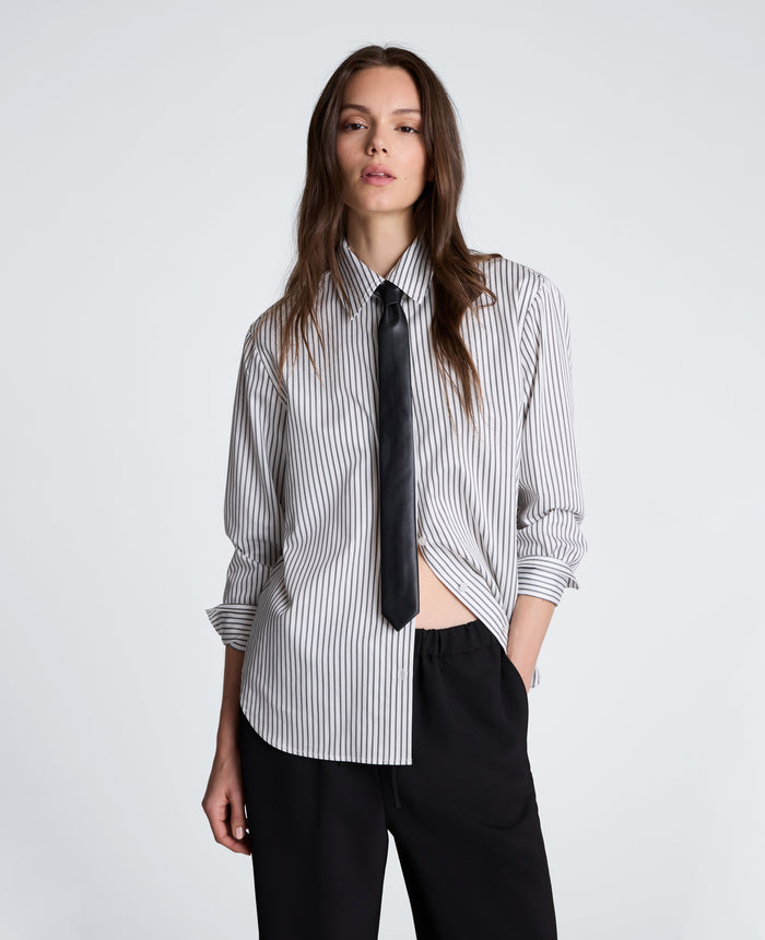 Boyfriend Button Down Shirt with Tie