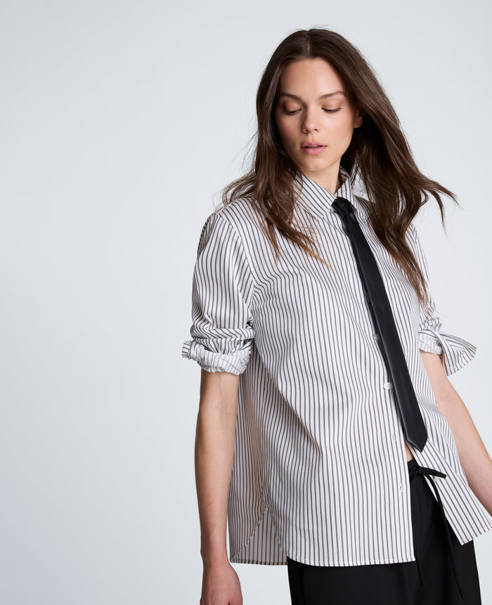 Boyfriend Button Down Shirt with Tie