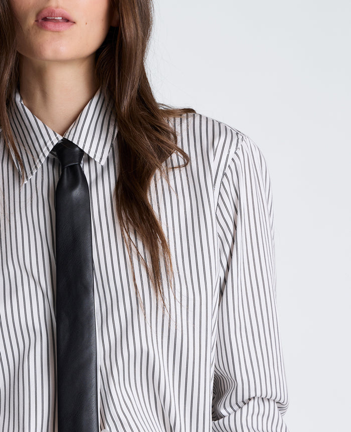 Boyfriend Button Down Shirt with Tie