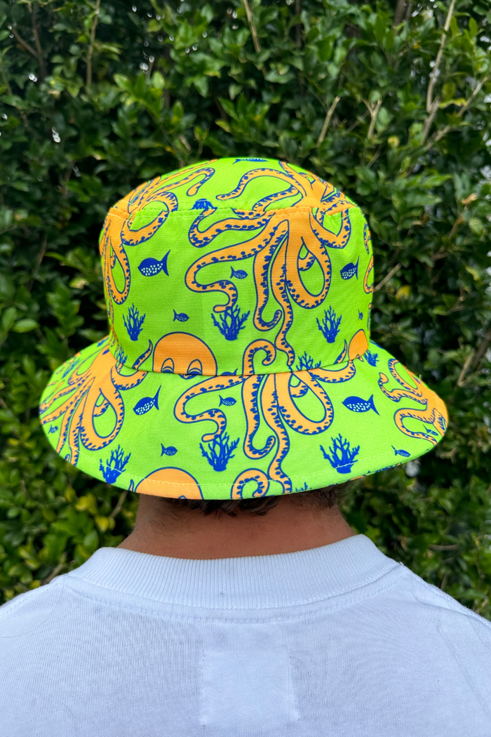 Bucket Hat in Octopus Green