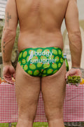 Mens Olive Print swimwear brief