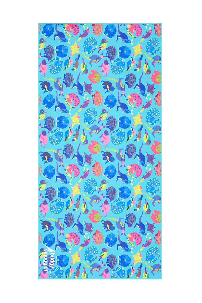 Aussie Battlers double sided beach towel, front view
