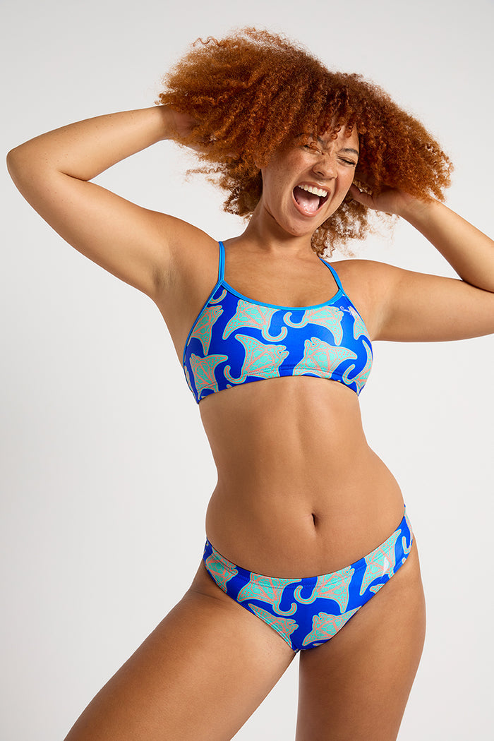 Budgy Smuggler women’s swim bottoms lifestyle shot