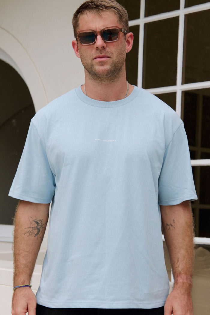 Heavyweight Light Blue Tee in Location