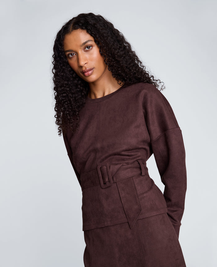 Long Sleeve Crew Neck with Belt