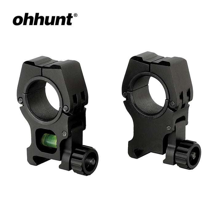 ohhunt 1 inch Picatinny 30mm Scope Rings Mount with Bubble Level 2Pcs Rilfescopes Mounts