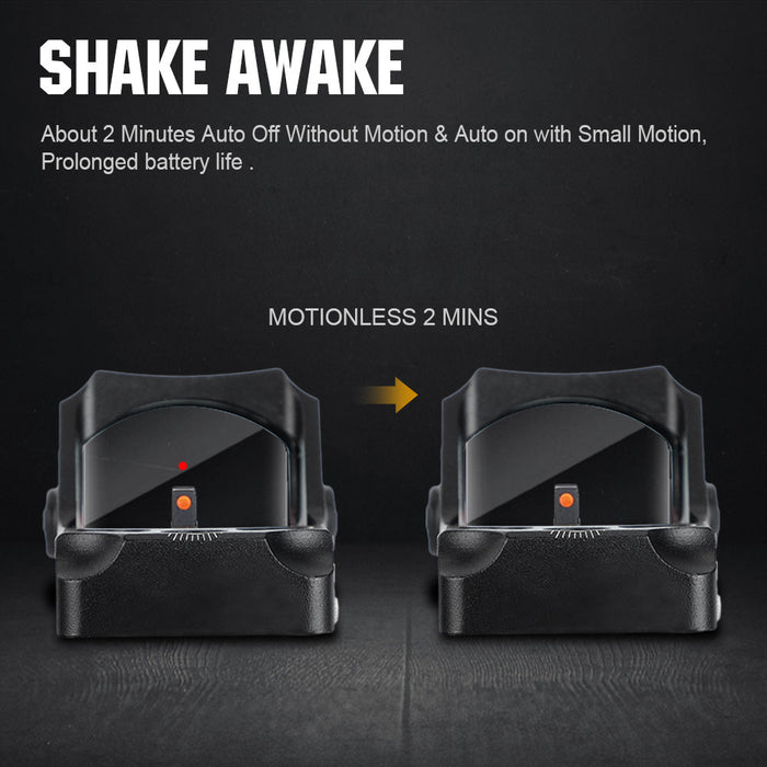 ohhunt® 2 MOA Shake Awake Micro Red Dot Sight with RMR Footprint Mount - C Model