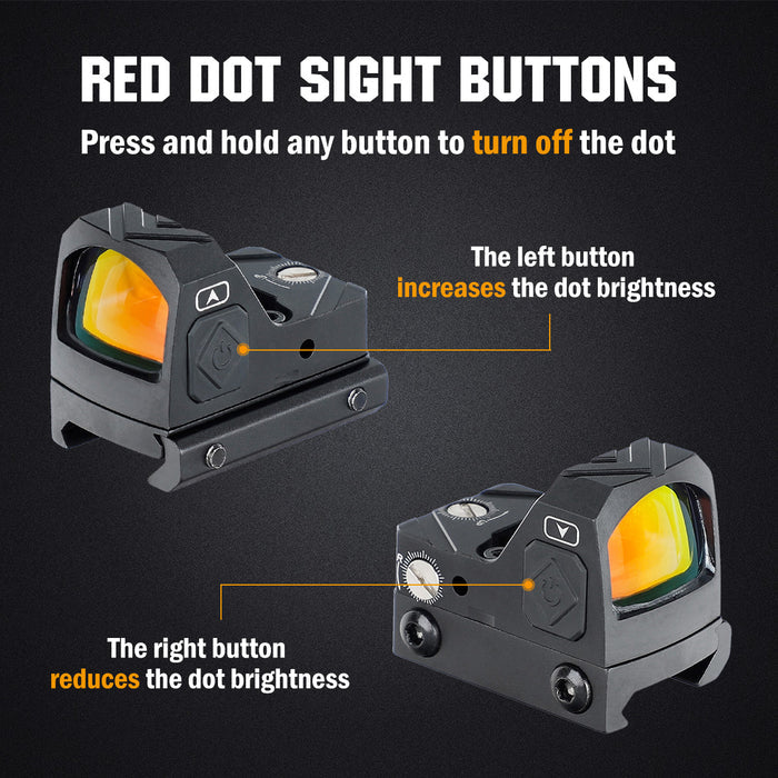 ohhunt® 2 MOA Shake Awake Micro Red Dot Sight with RMR Footprint Mount- E Model