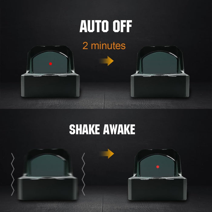 ohhunt® 2 MOA Shake Awake Micro Red Dot Sight with RMR Footprint Mount- E Model