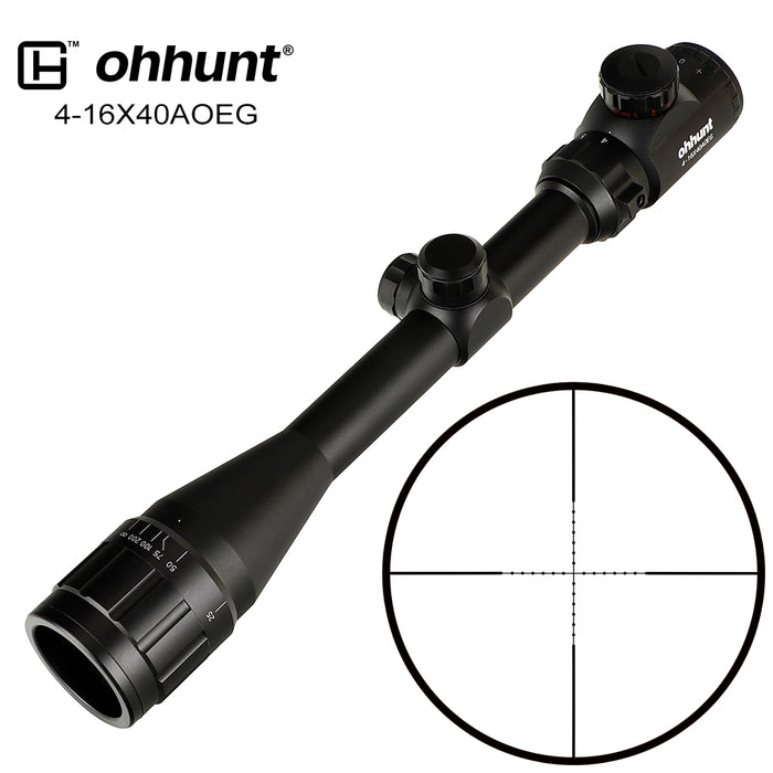 ohhunt 4-16X40 AOEG Hunting Rifle Scope 1 inch Tube Mil Dot Reticle Red Green Illuminated Optical Sight