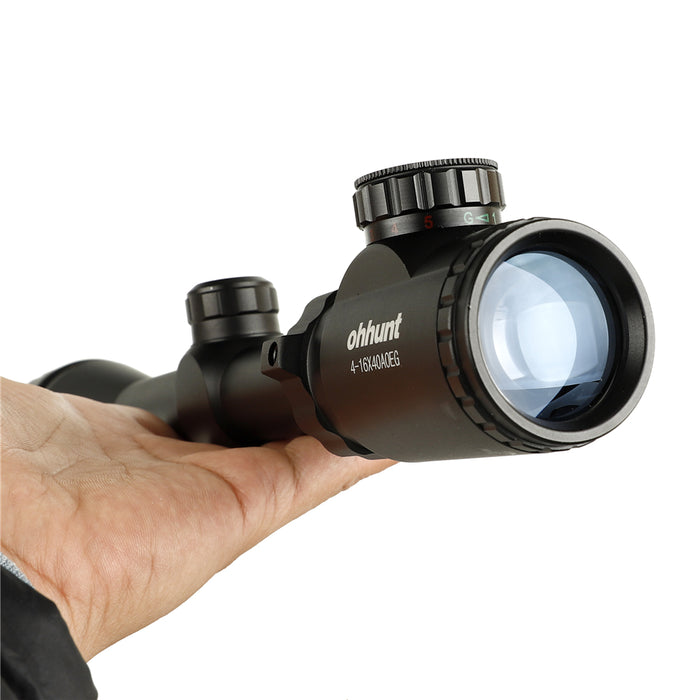 ohhunt 4-16X40 AOEG Hunting Rifle Scope 1 inch Tube Mil Dot Reticle Red Green Illuminated Optical Sight