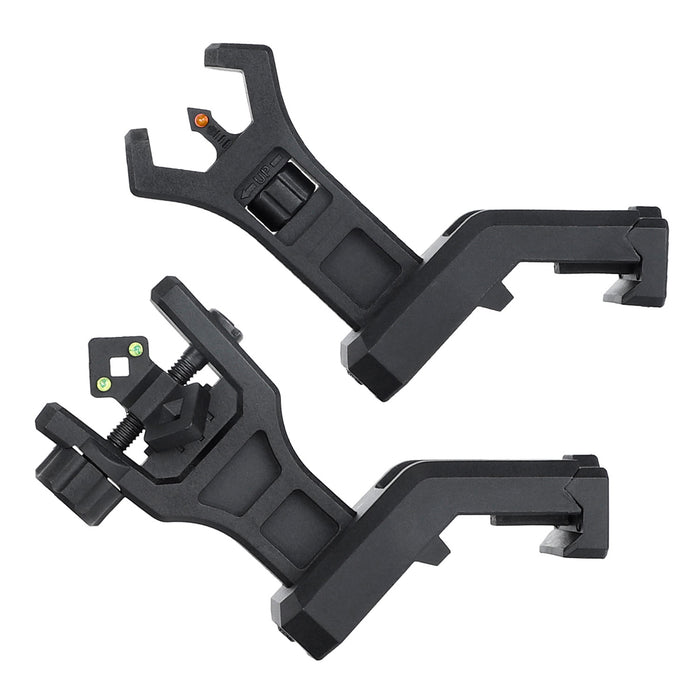 ohhunt 45 Degree Offset Flip Up Front and Backup Rear Sights with Green Red Fiber Optic Dot