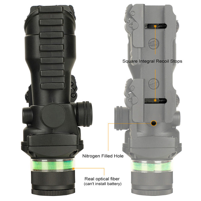 ohhunt 4X32 Rifle Scope Green Fiber Optic Illuminated Reticle With Top Rail Diopter Adjustment