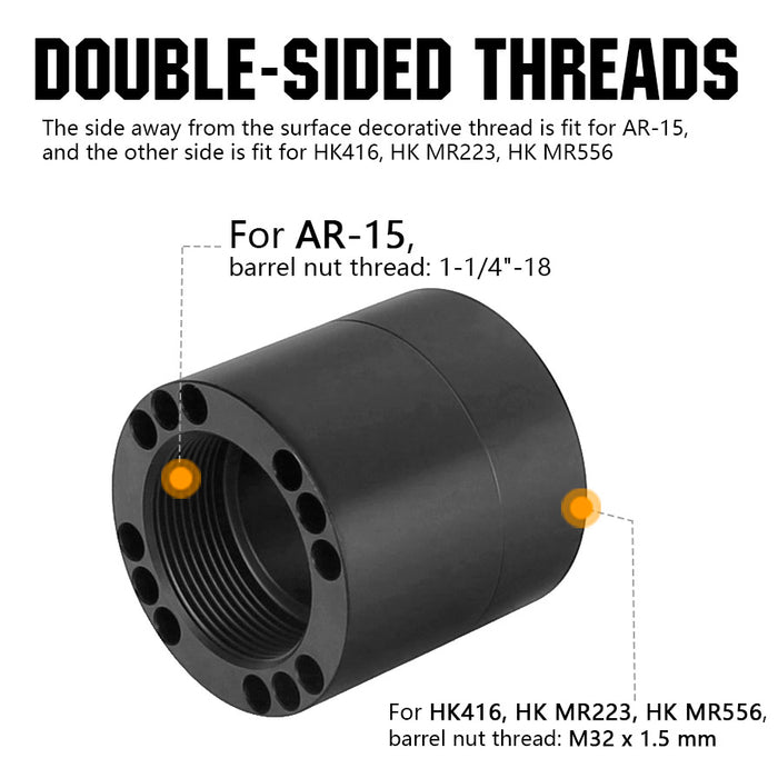 The barrel nut come with double-sided threads
