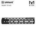 ohhunt AR-15 10" Ultra Light Hex Free Float M-lok Handguard with Steel Barrel Nut