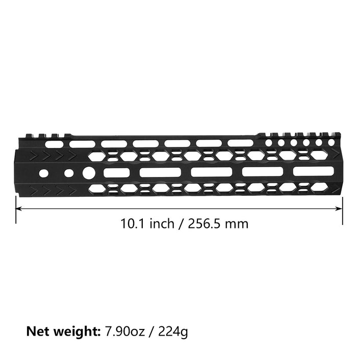ohhunt AR-15 10" Ultra Light Hex Free Float M-lok Handguard with Steel Barrel Nut