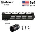 ohhunt® AR-15 9 inch  Free Float M-Lok Handguard With Steel Barrel Nut