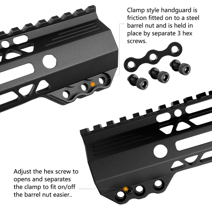 ohhunt® AR-15 M-lok Free Float Handguard Slim & Lightweight 7" 9" 10" 11" 12" 13.5" 15" 17"