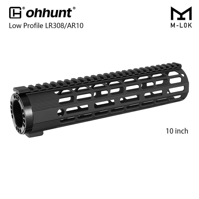 ohhunt® AR10 LR-308 Handguard M-lok Free Float Ultra Light with Barrel Nut 10" 12" 15" 17"