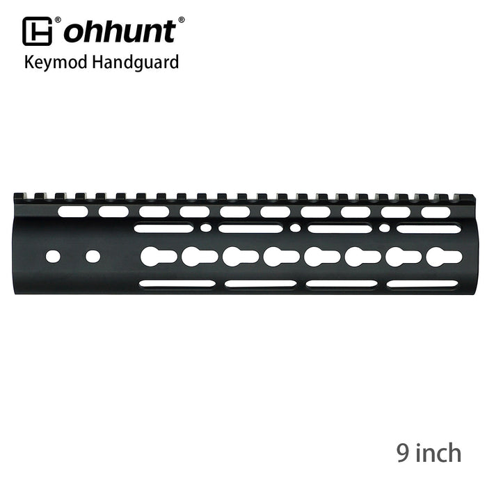 ohhunt AR15 Free Float Keymod Handguard with Barrel Nut - 9 inch