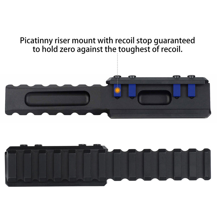 ohhunt® Extended Picatinny Rail Riser Mount Low Profile 0.5" Height