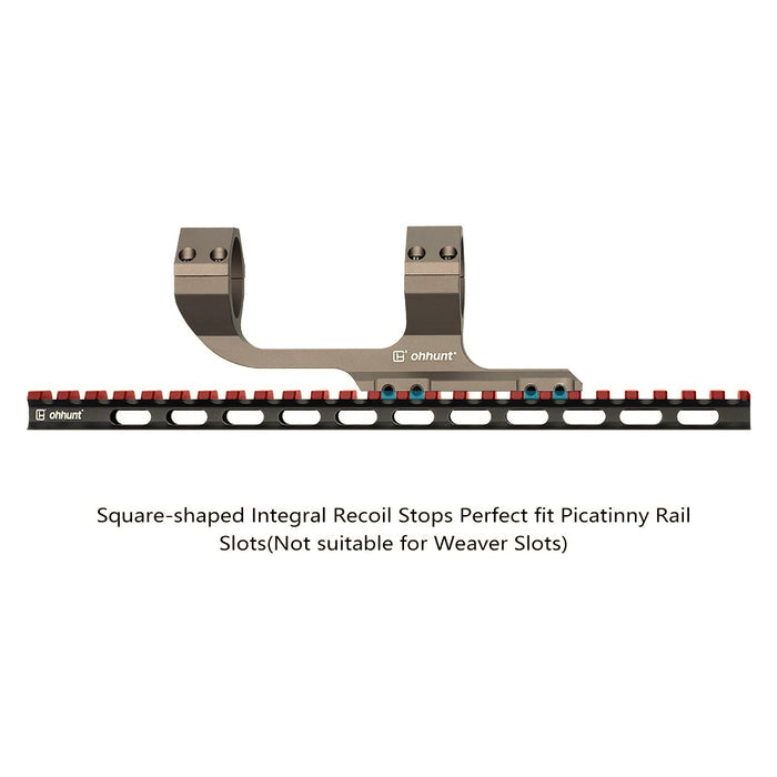 ohhunt High Profile 30mm Picatinny Cantilever Mounts with Reducer - Tan
