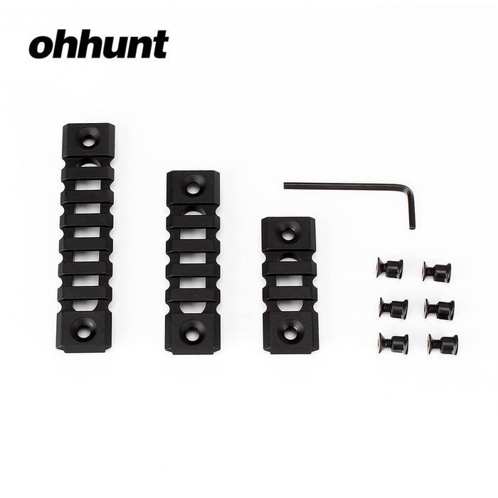 ohhunt Keymod Picatinny Rail Section Aluminum 3 Pcs - 3 Slot 5 Slot 7 Slot