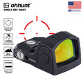 ohhunt® RD 005 Circle Dot Reticle Micro Red Dot Sight with RMR Footprint Adapter for Rifle and Glock, 2 MOA Dot & 32 MOA Circle