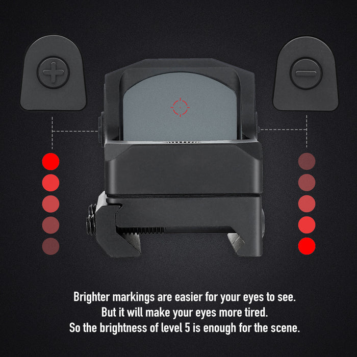ohhunt® RD 005 Circle Dot Reticle Micro Red Dot Sight with RMR Footprint Adapter for Rifle and Glock, 2 MOA Dot & 32 MOA Circle