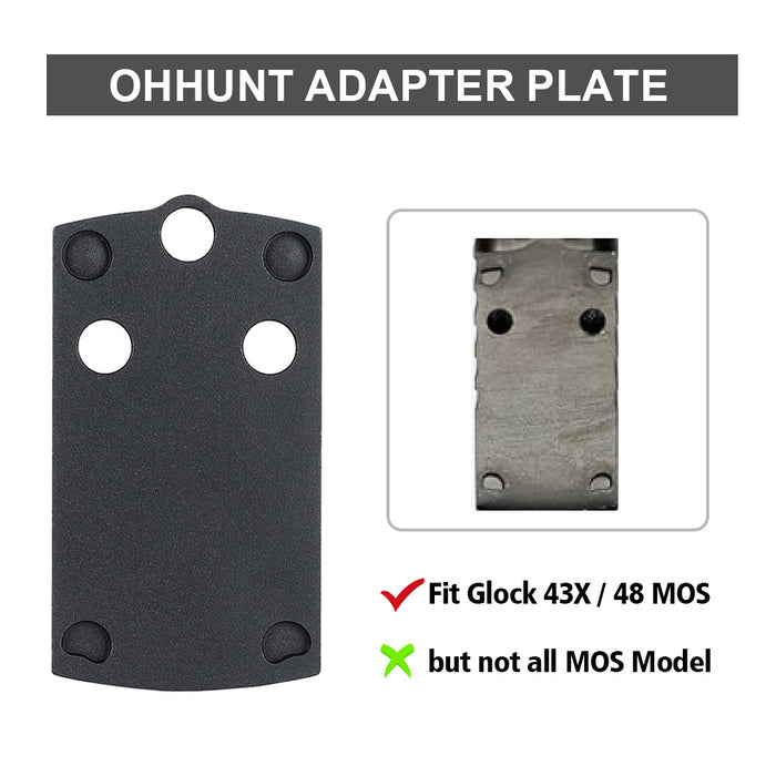 ohhunt® Red Dot Adapter Compatible with Holosun 407K/507K Fit Glock 43X 48 MOS Hellcat OSP