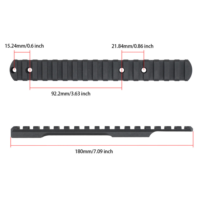 ohhunt® Steel 0 MOA Short Action Remington 700 Picatinny Rail Scope Mount with #6-48/#8-40 Screws