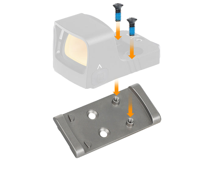 ohhunt® Titanium Adapter Plate Compatible with RMSc Cut Optic Holosun 407K/507K/EPS  Carry/EPS/RomeoZero/ohhunt RD U1/RD U3 for Glock 17 19 MOS