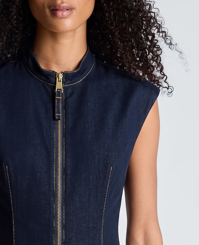 Padded Shoulder Mini Dress