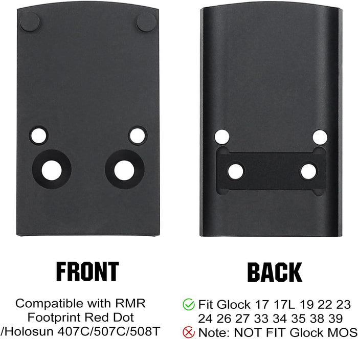 Red Dot Adapter Plate Compatible with RMR Footprint Red Dot Holosun 407C/507C/508T for Glock