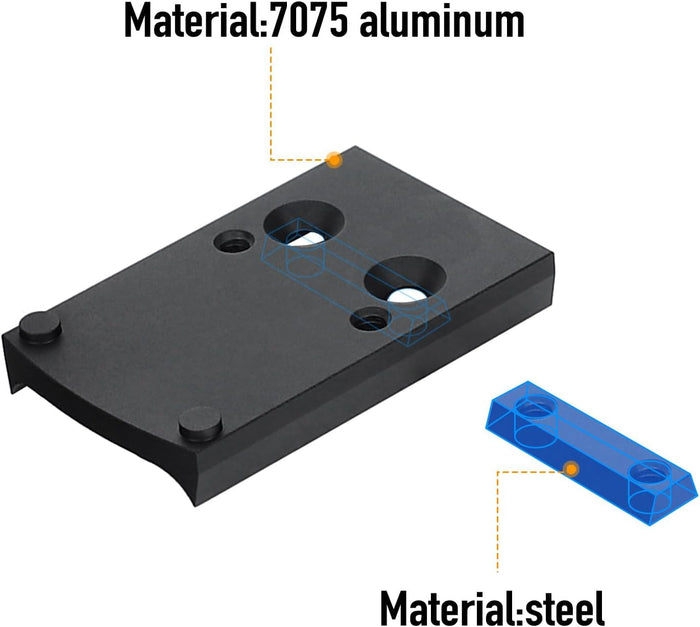 Red Dot Adapter Plate Compatible with RMR Footprint Red Dot Holosun 407C/507C/508T for Glock