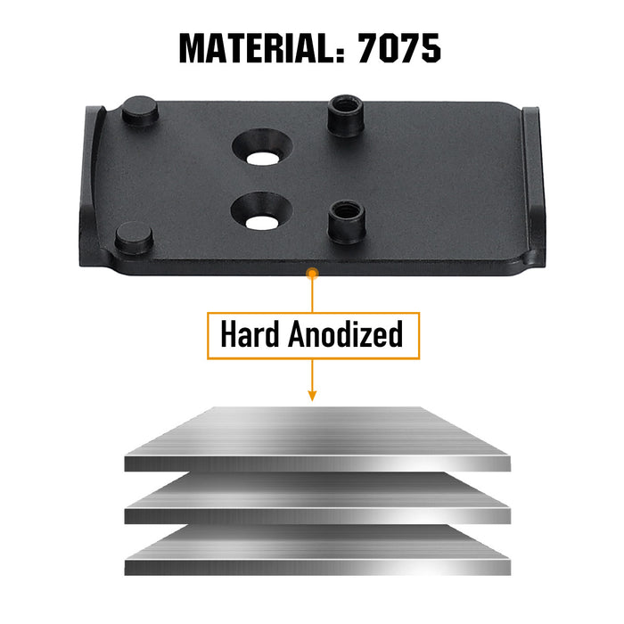 Red Dot Adapter Plate for Glock 17 19 Mos Compatible with RMR Footprint Optic Holosun 407/507C/508T/RMR/SRO