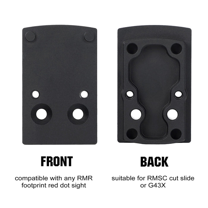 RMSc to RMR Adapter Plate for RMS Cut Slide to Suitable for RMR Footprint Red Dot Optic