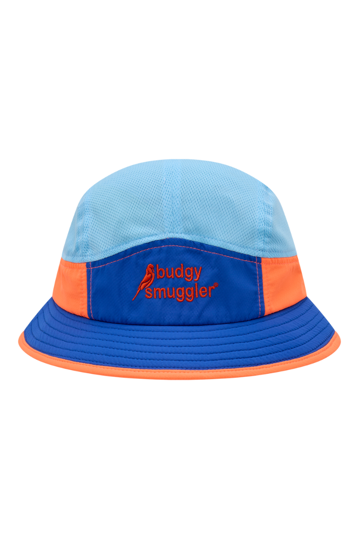 Blue Blue Orange running bucket hat, colourblock design