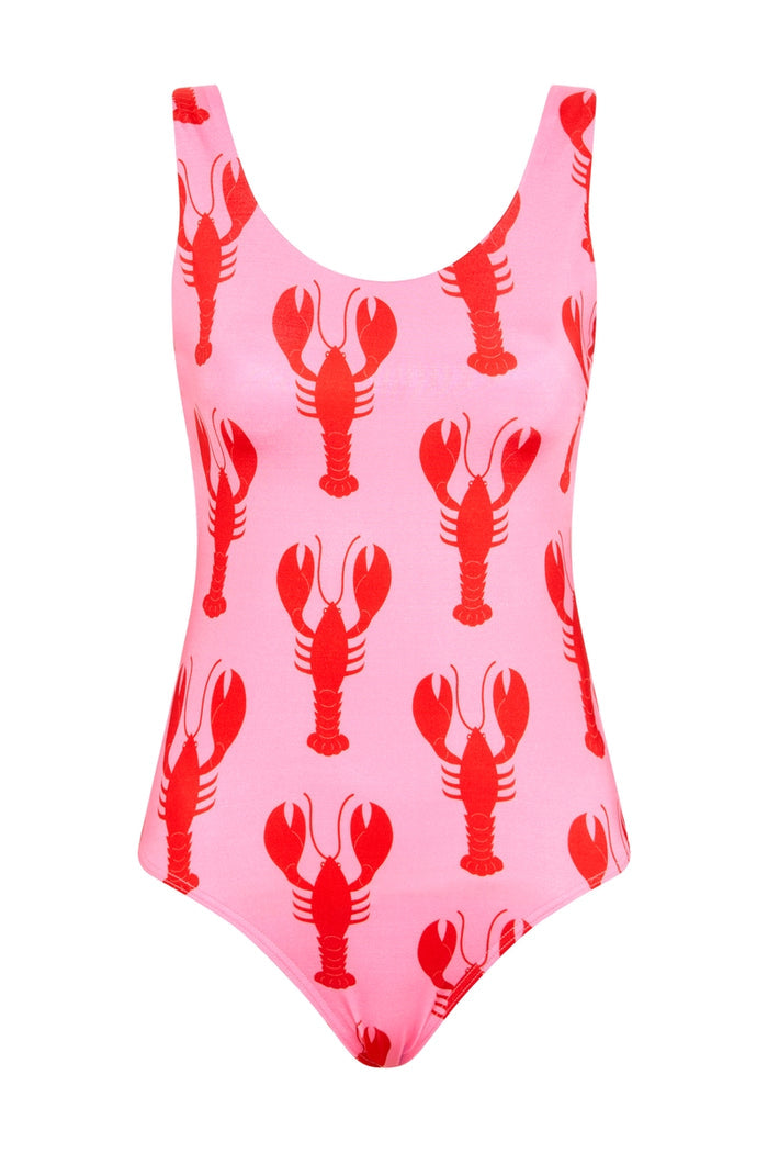 Budgy Smuggler lobster scoop neck swimsuit front view