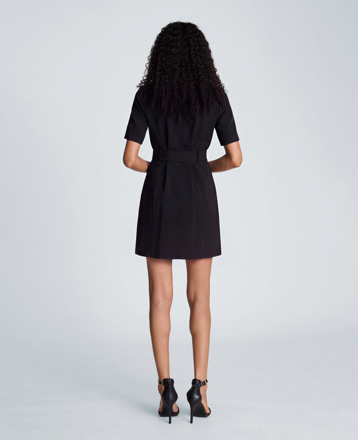 Short Sleeve Micro Tech Mini Trench Dress