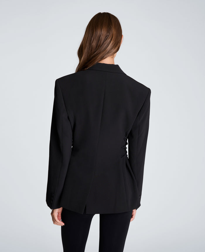 Slim One Button Jacket with Side Lacing