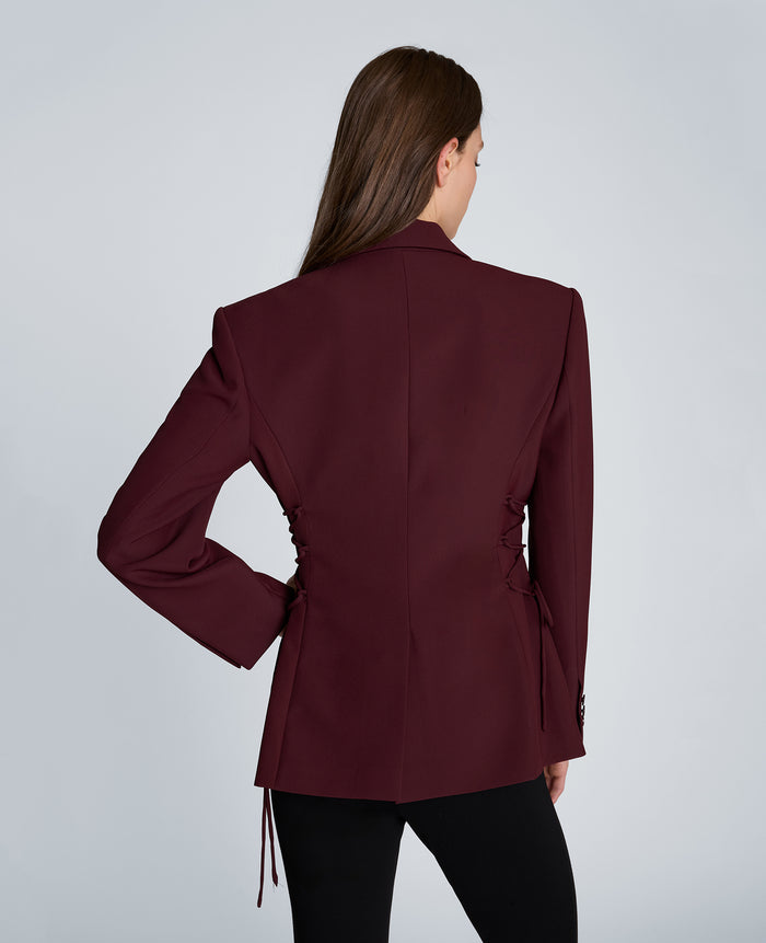 Slim One Button Jacket with Side Lacing
