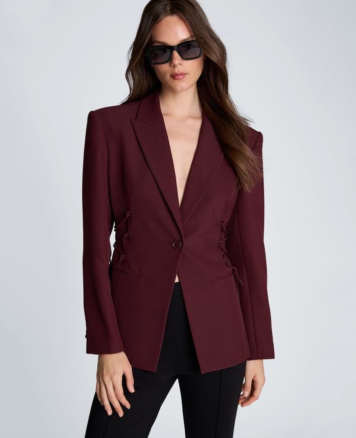 Slim One Button Jacket with Side Lacing