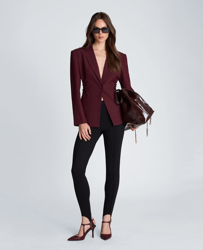 Slim One Button Jacket with Side Lacing