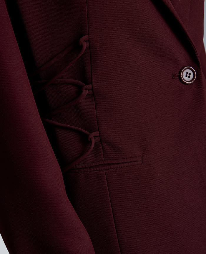 Slim One Button Jacket with Side Lacing