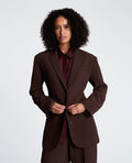 Three Button Boyfriend Jacket with Flap Pockets