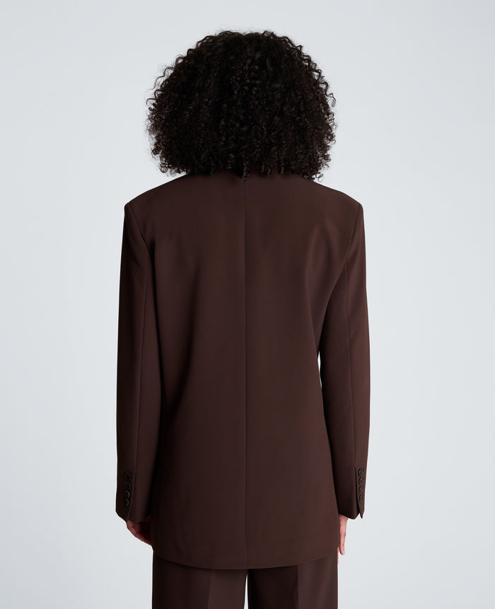 Three Button Boyfriend Jacket with Flap Pockets